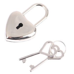 LYM 1Set Heart Shape Padlock Mini Luggage Hardware Locks With Key Lock For Travel Wedding Jewelry Box Diary Book Suitcase