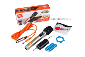 JBL 100S Microphone Dual UHF Professional Mic 2in1 function wireless and wired compatible Type-C with Rechargeable Battery with Complete Set - SINGLE ONLY