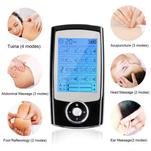 ebeau 16 Modes Digital Therapy Machine Tens Massager Neck Massager Shoulder Back Foot Leg Massager Electronic Pulse Massager Electronic Massage Machine Tens Acupuncture Massager for Back Pain
