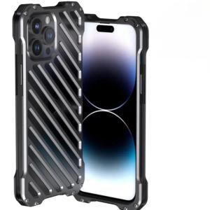 Line Aluminum Metal Case For iPhone 13 14 Plus 15 16 Pro Max Heavy Duty Protective Screw Bumper Shockproof Anti-scratch Cover
