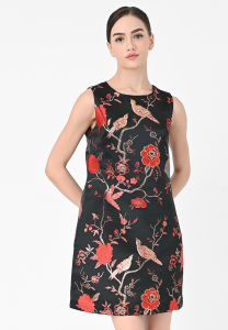 BebeButterfly Floral Dress Black
