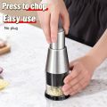 Manual Garlic Chopper Onion Cutter Food Processor Stainless Steel Tahan Lama Detachable Easy Clean Dapur Rumah Tangga Portable. 