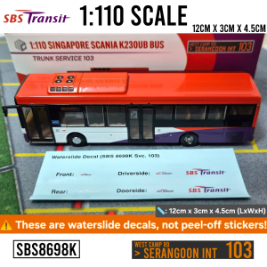 1:110 scale Singapore Scania K230UB euro 5 bus model