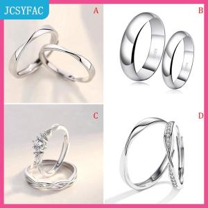 JCSYFAC  1 cặp vài chiếc nhẫn Pha Lê Kim Cương cưới Đồ trang sức đính hôn Nhẫn điều chỉnh