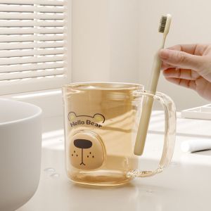 Súc Miệng Ly có tay cầm vài nhà ly in hình răng phim hoạt hình rửa chén bàn chải đánh răng phòng tắm cốc đựng kem đánh răng lưu trữ