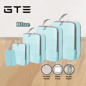 GTE 5pcs Travel Compression Nylon Waterproof Bag Luggage Organizer Travel Pouch Packing Cubes Organizer Storage Bag - Fulfilled By GTE SHOP
