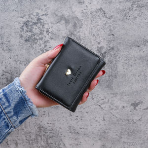 2020 New Womens Short Wallet Student Ladies Simple Buckle Coin Slot Card Holder Multifunctional Leather Wallet Fresh Style [ Free Shipping ]