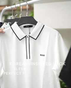 Mens Waffle Half Zipper Polo Shirt Korean Style Golf Shirt Casual Comfort Fit Top .C