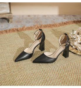 Free Shipping 2026 New Summer Collection: Pointed-Toe Chunky-Heel Non-Slip Durable One-Strap Sandals Perfect For Work Parties And Weddings