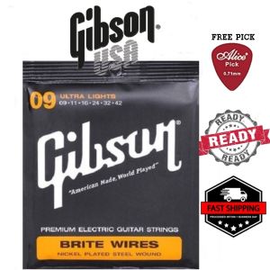 (LOCAL SELLER) Gibson Electric Guitar Strings Nickel Wound Ultra Lights Set 09-42 Tali Gitar Elektrik