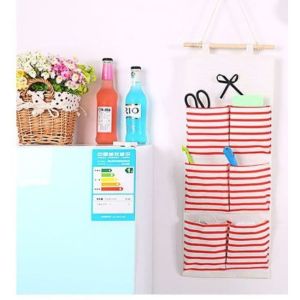 (BISA COD) Wall Organizer Tempat Remote Kosmetik Dinding Pouch Gantung 6 Sekat Serbaguna