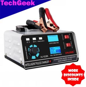 TG AJ-618A 400W Car Battery Charger/ Dual Screen 12V-24V High Power Automatic Pulse Repair