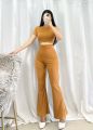 VixenboutiquePH RTW Freya Round Neck Crop Top Terno and Flare Pants Coords | Knitted Fabric | Small to Medium | Latest Women Coords Terno | Trending now | On Sale | New Style 2024 |. 