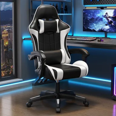 Kerusi Ergonomic Gaming Chair Comfortable Computer Chair Adjustable Wide Seat for Office and Gaming with Pillow Set