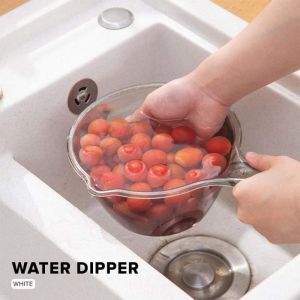 168 Home Decore Multipurpose Shatter Proof Plastic Water Dipper Wash Basin Bucket Transparent Bath Ladle