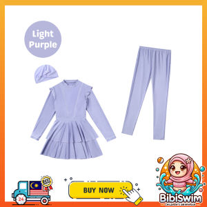 BIBISWIM Swimming Suit Woman Plus Size With Cap Swimsuit Beachwear Baju Renang Perempuan Muslimah