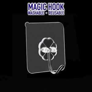 1pc Pengantung Serbaguna Magic Hook Wall Hook Hanger Transparent Adhensive Super Strong Sticky Sucker Hanging