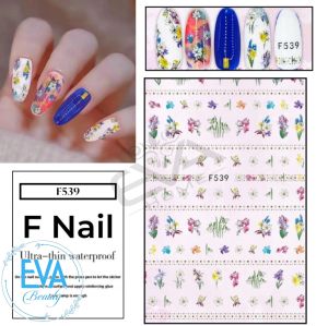 Sticker Dán Móng Tay 3D Dạng Decal Dán Móng Chống Nước Hoạ Tiết Bông Hoa Nhiều Màu Colorful Floral Bouquet F539
