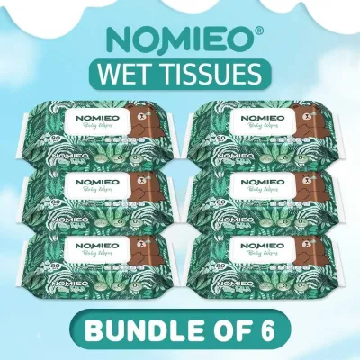 【Bundle Deal】NOMIEO Baby WET WIPES Soft & Sensitive Protection Cleansing & Moisturizing 80s per pack