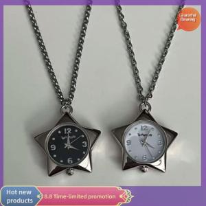 Graceful Adjustable Star Pocket Watch Clock Keychain Bag Charms Creative Heart Key Ring Pendant Fashion Necklace Accessories
