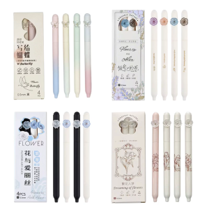 4Pcs Butterfly Gel Pen 0.5mm Tip Twist Action Gel Pen Quick Drying Journaling Pen Smooth Writing Experience for Writing