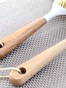 🎉Harga Borong🎉[Msia Stock] Kitchen Cleaning Brush Solid Wood Handle Sisal Bristles Pot Pan Scrubber Solid Wood Handle