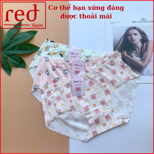Quần lót su gân lưng chun Freesize 45-58 kg in họa tiết dễ thương QS024