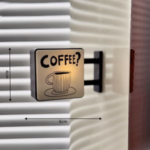 NOBLELYN Atmosphere Light Light Sign Fridge LED Coffee Corner Refrigerator Decoration Retro Glowing Miniature Pegboard Kitchen Decor Home Decoration