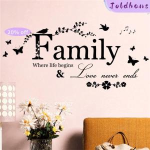 Joldhans Đề can Vinyl trích dẫn chữ gia đình có thể tháo rời miếng dán tường trang trí nhà cửa tranh tường nghệ thuật