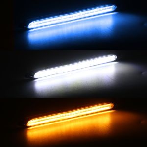1 pair Universal LED DRL Sequential Turn Signal Yellow Bright White DRL LED Daytime Running Light for Car Headlights 12V