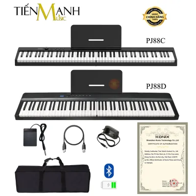 [Cao Cấp] Đàn Piano Điện Konix PJ88C PJ88D - 88 Phím Cảm Ứng Lực Có Loa Pin sạc Bluetooth Pedal PJ88