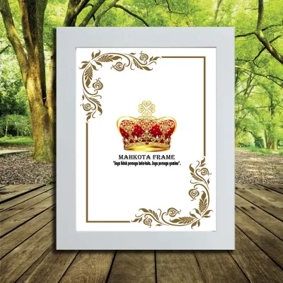 Bingkai Figura Frame Foto Ukuran F4 (21.5X33 CM) Minimalis Hitam/Putih/Cokelat