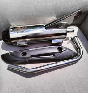 Knalpot Max1 Standar Racing Suara Bass Gerung Bahan Stainless Steel Untuk Motor Matic Beat Scoopy Mio series