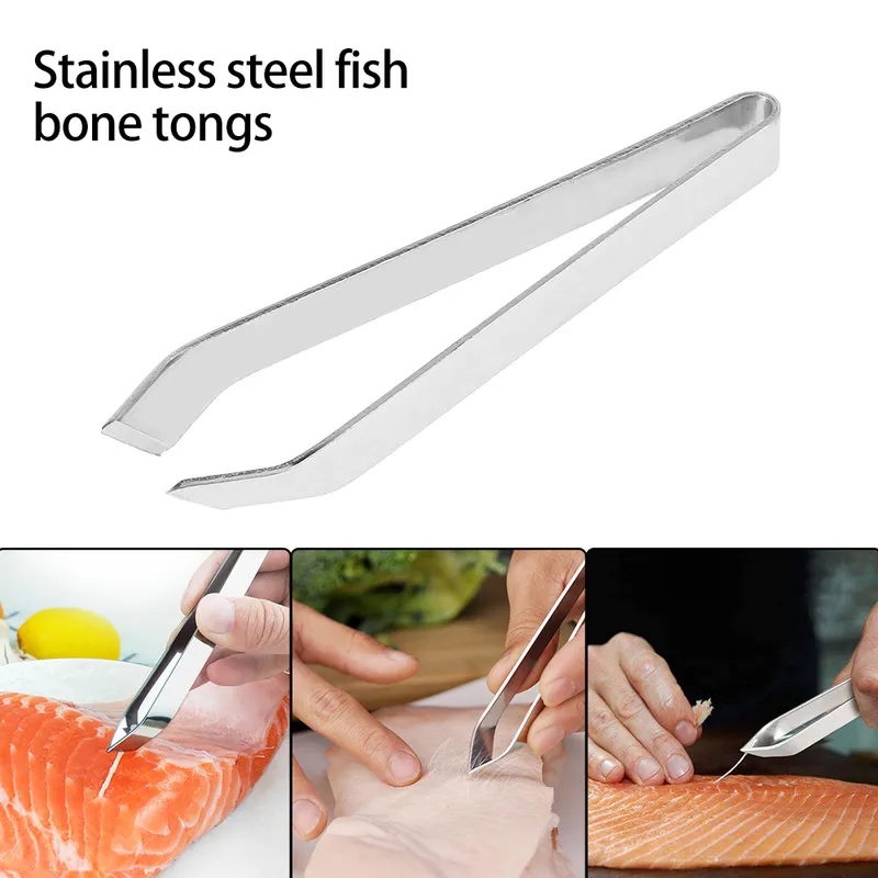 Stainless Steel Fish Bone Tweezer Remover Hypotenuse Puller Pincer Deboner  Kitchen Tool Fish Bone Pincer Fishbone Pliers for Home Portable Bone Remover