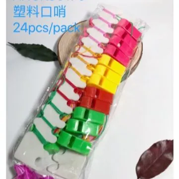 6/12/24 Pcs/pack Plastic colorful whistle with tail High pitched training survival basketball referee whistle Pito