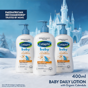 SG-Stock [3Pcs+Hairband] CETAPHIL BABY Daily Lotion with Organic Calendulaand Sunflower Seed Oil 400mlExpiresIn2028