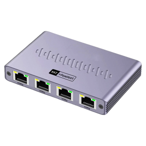Energy Efficient 1 to 4 Port RJ45 Gigabit Splitter Aluminum Networking Adapter High Compatibility