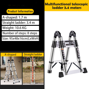 1300kg telescope ladder aluminium heavy duty ladder Household portable ladder Multifunctional Non-Slip ladder