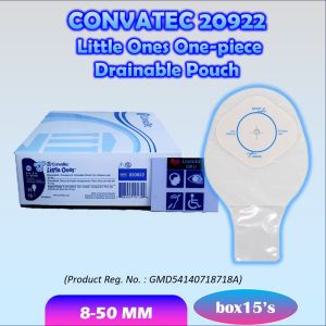 20922 / 020922 - Convatec Little One Ones Stoma Bag Drainable Pouch 8-50mm 15s Littleones TRANSPARENT