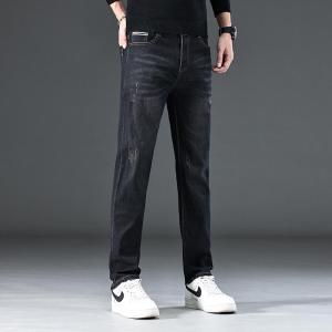 G7 Blue Simple Fashion Jeans for Men Spring and Autumn Korean Style Trendy Wide-Leg Straight Slim Fit Stretch Casual Long Pants for Men 7/7