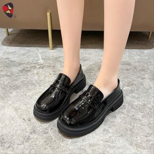 Katerina Fashion #K-115 Womens Loafers Casual Student Shoes Thick Heel