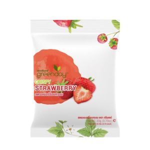 สตรอเบอร์รี่อบกรอบกรีนเดย์ ขนมเพื่อสุขภาพ น้ำหนัก 15 กรัม