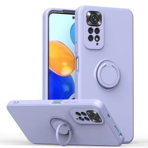 Soft Case Xiaomi Redmi Note 11s / Redmi Note 11 Case Magentic Ring Holder Case Liquid Silicone Cover Handphone