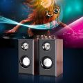 Smart Hi-Fi Bass Wooden Speaker Multimedia 3D Stereo Music Simple Retro Speaker Subwoofer Soundbar with USB Volume Control 3.5mm Audio Plug for Computer TV Laptop Tablet Smartphone Music Player Penceramah Muzik 音箱 音响. 