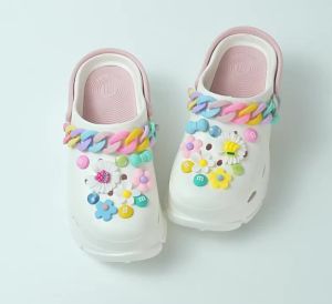 E-commerce perforated shoes compatible with shoe charms diy Accessories ins Xiaohongshu-style detachable chain shoe buckle set