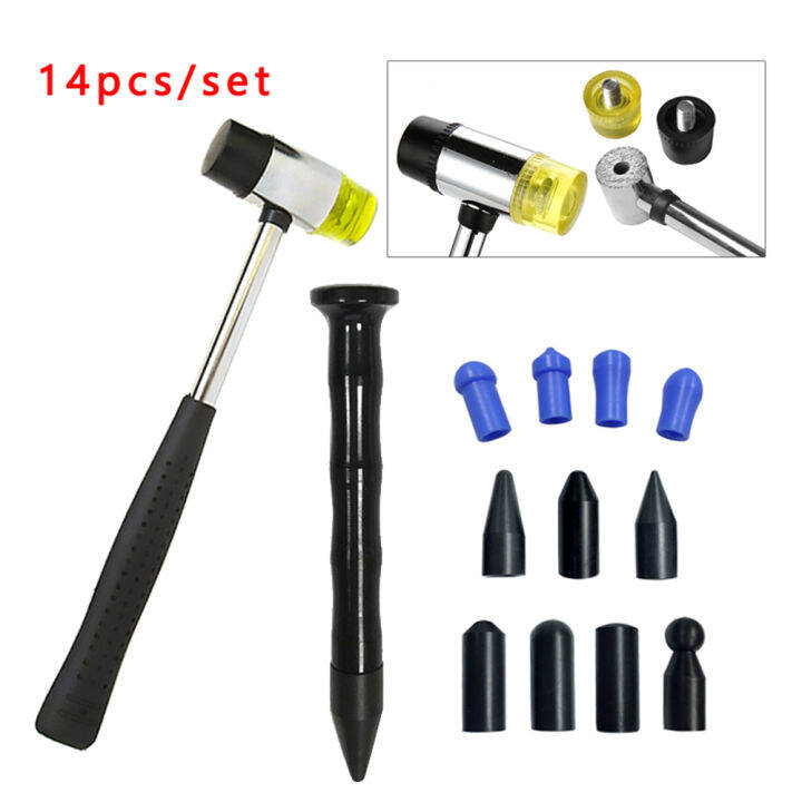 Unpainted dent repair and de-hail tool kit with 12-head PDR tool ...