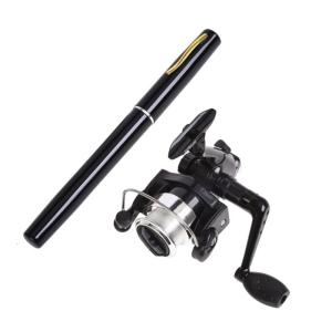 Mini Pen Style Fishing Rod Set Light Weight Pocket Telescopic Fishing Rod Set with Fishing Reel for Winter Ice Fishing