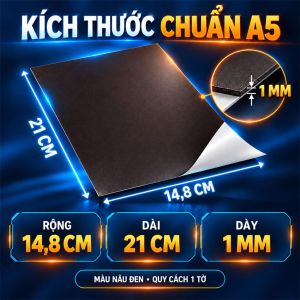 Nam châm lá dẻo A5 dày 1mm có keo dán decal băng keo nam châm làm giáo cụ dạy học bảng tên ghi thông tin lên bảng từ tủ lạnh rèm cửa sổ