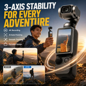 Handheld Stabilized Action Camera Portable Waterproof Sports Camera 4K Video Recording Outdoor Adventure Camera Travel Vlog Photography Device