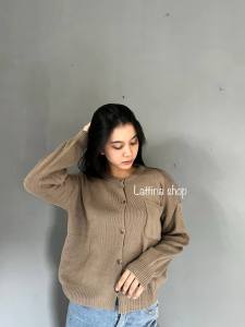 Freya cardy / cardigan rajut polos kancing wanita / cardigan saku wanita korea / cardigan basic